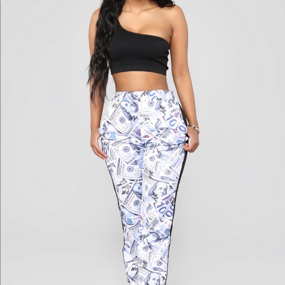 Throw Some More Print Joggers with Dollar Bills - Picture 2 of 8